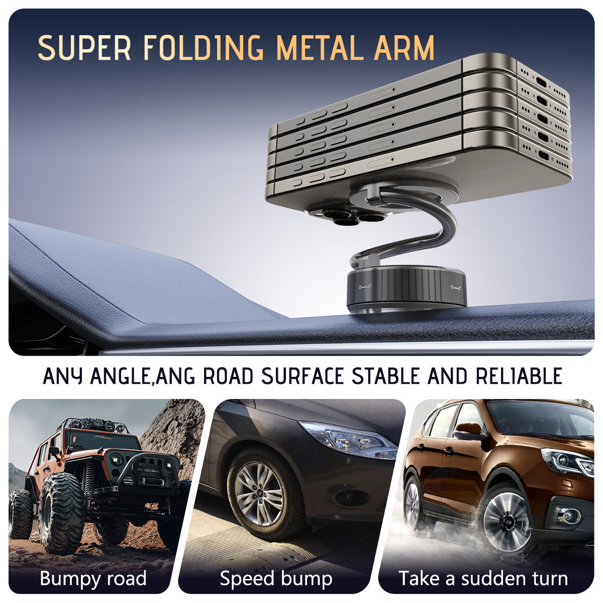Super Strong Magnetic Car Mount – No Shake, No Fall